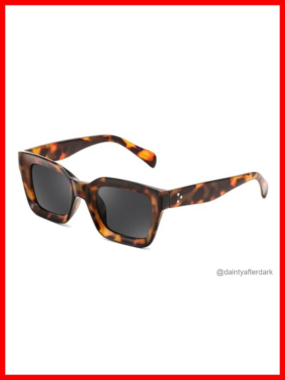 Square Chunky Frame Sunglasses UV400 Protection Vintage Style